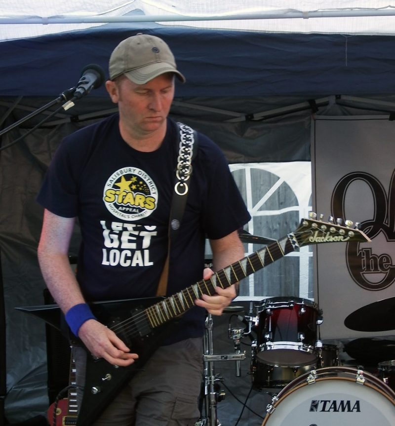 Rambo laying down some chunky riffs at Festibull 2016