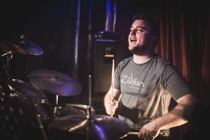 Edd rocking out on the drums