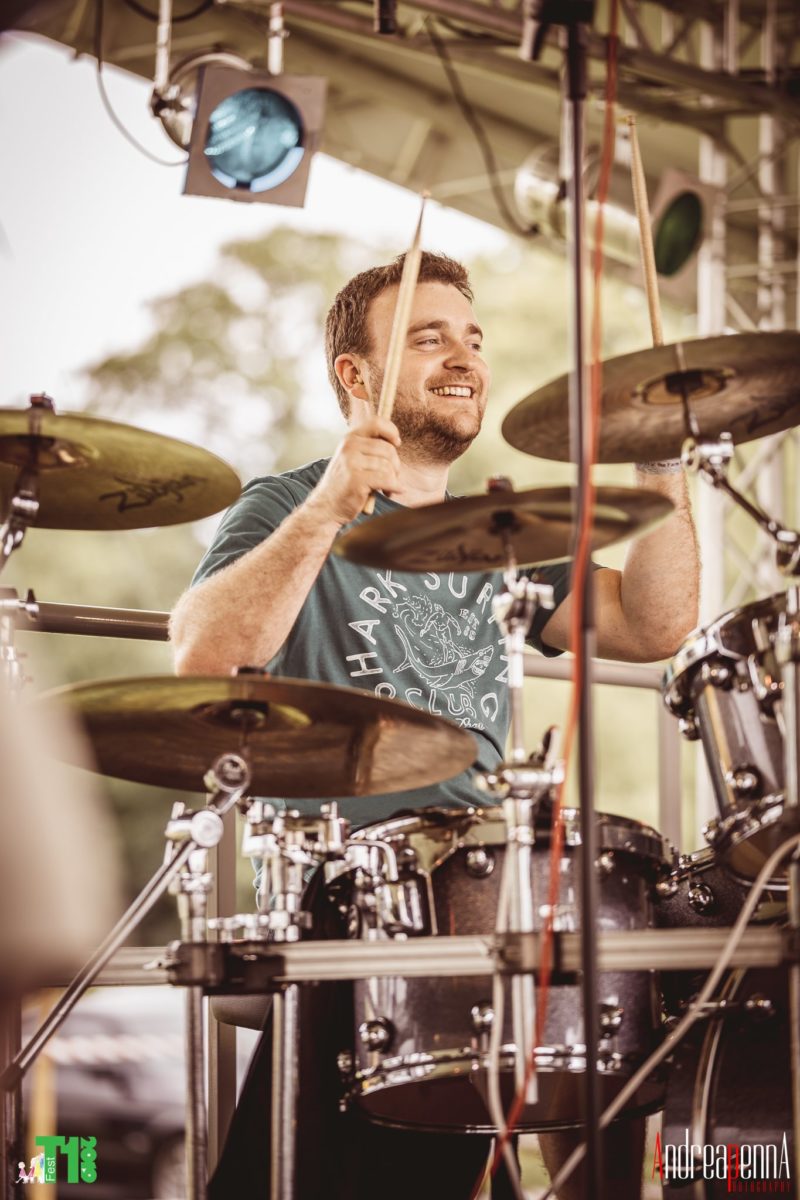 Pounding the drums at T1 Fest Salisbury rock band